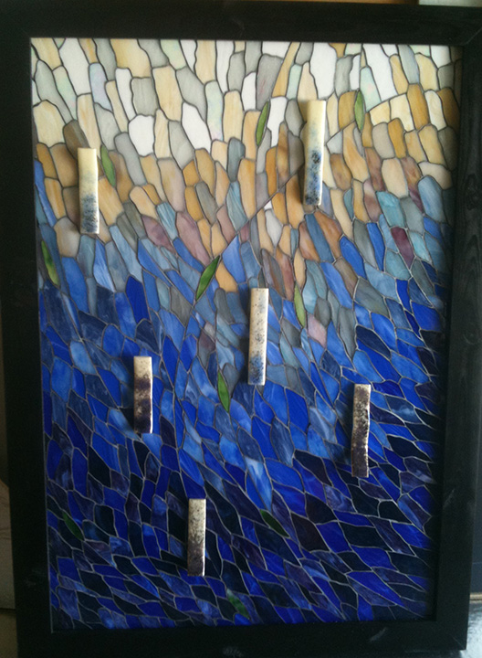 Mosaic With Fused Glass Elements